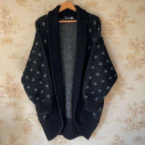 80s Pascali Oversized Mohair Blend Cardigan Size M - Picture 3 of 8